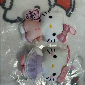 Hello Kitty Plush Keychain Set - Pink and Purple